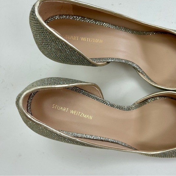 Stuart Weitzman Avenue 75 Pump Platino Sparkle Size 9.5 - Picture 7 of 15